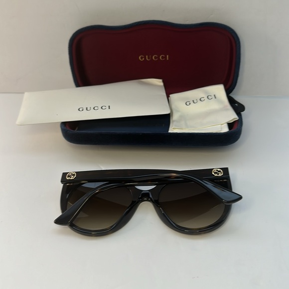 New Authentic GUCCI Acetate Cat Eye Sunglasses GG0325S Tortoise - Picture 9 of 12